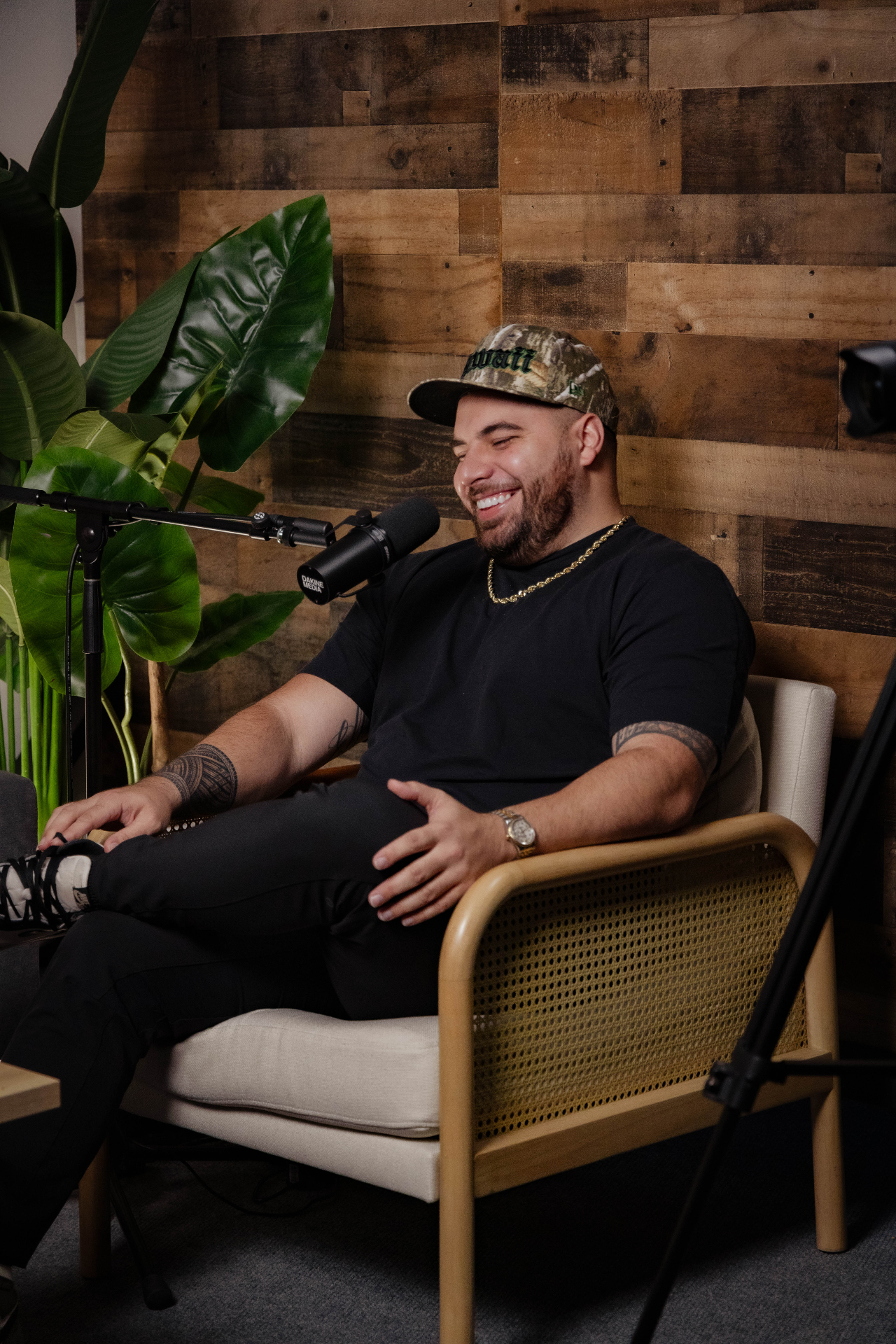 Guest laughing in the Dakine Media studio